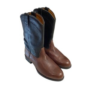 Ariat Heritage Roper Brown Black Leather Western Boots 33221 Womens 7.5 Boho